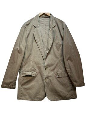 L.L. Bean Men's 2 Button Blazer Jacket Long Sleeve Size 40 Khaki Solid Pockets